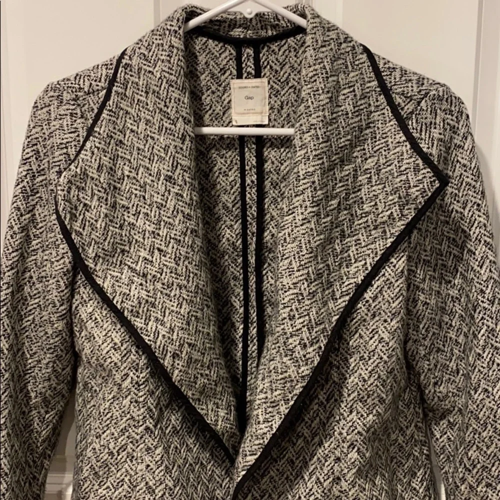 Gap Classic Tweed Wool Blend Open Front Blazer